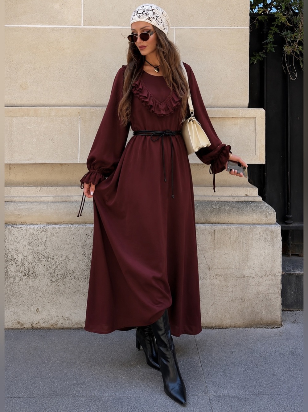 zara burgundy midi dress | Dresses | New Zara Fall Zara Size M Final Price No Discount Spring Outfits Prom Spring Solid Wood Tallboy Maxi Dress Dillards Cocktail Size:XX-Small